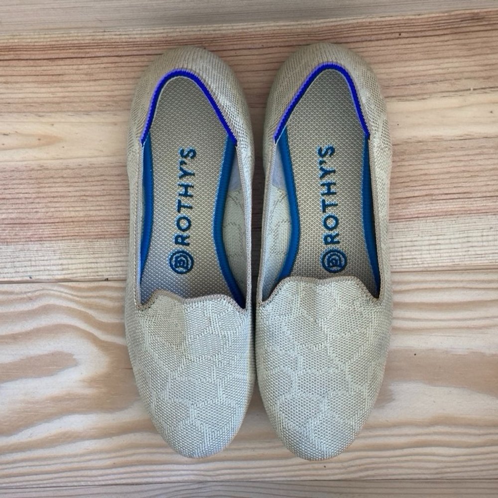 Rothy's gold giraffe safari (retired) loafers